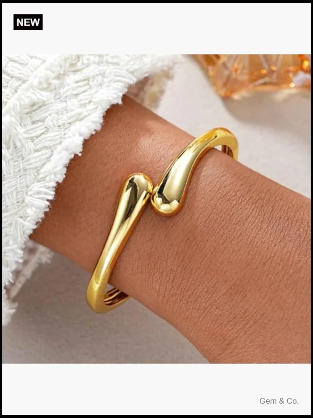 Trendy Chunky Gold Bangle Bracelet Adjustable Cuff Jewelry Women Gift